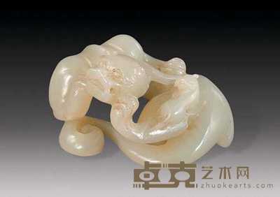 现代 玉雕龙摆件 直径5cm